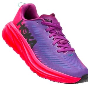 Hoka Women's Rincon 3 Purple and Pink Running Shoes EUC